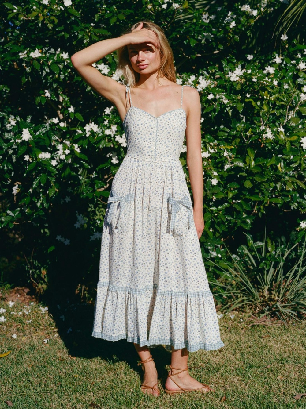 NWT: Christy dawn Lia dress blue tulips Small